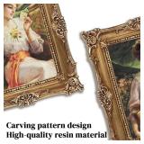 4x6 Vintage Photo Frames, Black Hand-Crafted Resin Photo Frame with Easel & Hook, Home Ornament for Tabletop or Wall Mount