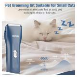 Goood Cat Clippers for Matted & Long Hair - Quiet, Cordless Grooming Kit with Paw Trimmer & Nail Grinder for Cats & Small Pets (Blue)