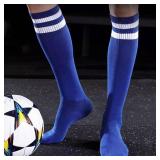 Medsuo 2 Pairs Kids Football Socks Aged 7-12 Knee High Breathable Soccer Socks Long Football Sport Socks for Kid Boy Girl
