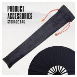 3 Pcs Large Folding Popping Fan Line Dancing Fan, Foldable Boots on The Ground Hand Fan, Big Handheld Line Dance Clap Fans (3 Pcak Black)