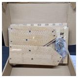 Fruit Basket Stand, 2 Tier Fruit Basket for Kitchen Counter, Produce Basket for Fruit and Vegetable Storage, Bamboo Basket Fruit Bowl Display Rack, Fruit Holder Snack Organizer