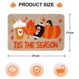 Fall Rug Tis The Season Bathroom Rug Football Pumpkin Decorative Bath Mat Autumn Harvest Bathroom Mat Floor Doormats Rugs 17 x 27 Inch for Tub Home Living Room