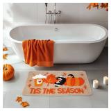 Fall Rug Tis The Season Bathroom Rug Football Pumpkin Decorative Bath Mat Autumn Harvest Bathroom Mat Floor Doormats Rugs 17 x 27 Inch for Tub Home Living Room