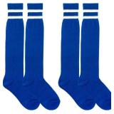 Medsuo 2 Pairs Kids Football Socks Aged 7-12 Knee High Breathable Soccer Socks Long Football Sport Socks for Kid Boy Girl