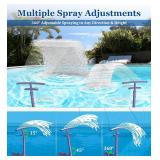 Pool Fountain for Above and Inground Pools, 2 in 1 Dual Spray Pool Waterfall Aerator, Adjustable Pool Sprinkler Fountain Swimming Pool Cooler, Above Ground Pool Accessories Pool Decor