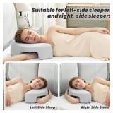 Side Sleeper Pillow with Arm Holes - Memory Foam Pillow for Neck & Shoulder Pain Relief, Ergonomic Support for Adults, Ideal for Side Sleepers (Grey)