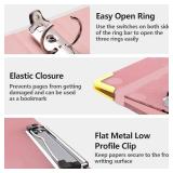 3 Ring Binder 1 Inch, Cute Pink Decorative Hardcover Low Profile Clipboard with Storage, 1