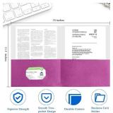 Zzrywuty 50 Packs Heavy Duty 2 Pocket Folders with Business Card Slot,Holds 100 Sheets Fits Letter Size File Folder Presentation Folder for School,Office,Home(Rose Purple)
