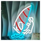 Surfer Neon Sign Vibrant Surfing LED Neon Sign Wall Decor for Room, Bedroom, Surf Club, Bar and Party Decoration Gift for Surfing Lovers