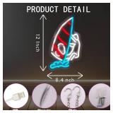 Surfer Neon Sign Vibrant Surfing LED Neon Sign Wall Decor for Room, Bedroom, Surf Club, Bar and Party Decoration Gift for Surfing Lovers