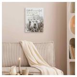 TLESKE Christian Scripture the Lamb of God Wall Art Decor, Bible Verse John 1:29 Canvas Wall Art Print for Bedroom Living Room, Religious Wall Artwork Picture, 11x14