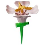 Rotating Flower Garden Sprinkler for Yard, Adjustable Spray Modes, Large Area Coverage, Easy Hose Connection, Red, Pink