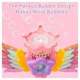 Bubble Wand for Kids Princess Bubble Machine Blower Maker Outdoor or Indoor Toy Party Birthday Gifts Christmas Basket Stuffers for Ages 3 4 5 6 7 8 Year Old Toddlers Child Little Girls
