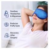 2PCS Cold Eye Mask - Cooling Eye Mask for Puffy Eyes, Cold Compress for Dark Circles, Tired Eyes, Headache, Migraines Relief - Reusable Gel Ice Pack, Weighted Sleep Mask((Black,Blue)