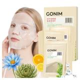 GONIM Face Mask Korean Skin Care with Hyaluronic Acid Serum & Collagen Activation, Hydrating Face Masks Skincare with Vitamin C, Moisturizing Sheet Mask for All Skin, Korean Face Mask 15 Sheets