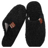 Women s Fuzzy Scuff Slippers, Comfy Supportive Foam Slip-On House Shoes for Indoor Bedroom