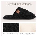 Women s Fuzzy Scuff Slippers, Comfy Supportive Foam Slip-On House Shoes for Indoor Bedroom