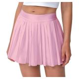 Mini Pleated Tennis Skirt for Women: Flowy Skorts for with Shorts Pockets - Athletic Trendy - Golf Pickleball. Small