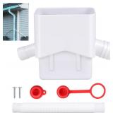 Downspout Diverter, Pathneer Rain Barrel Diverter Kit Fits for 3"x4" Downspout, Rainwater Collection System with Dual Outlet Design and 5ft Extension Tube, Diverts Water into Rain Barrel