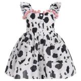 ODASDO Baby Girls Toddler Kids Summer Printed A-line Princess Dress with Bowknot Headband 2pcs Set. 12 to 18 months