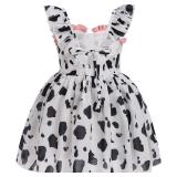 ODASDO Baby Girls Toddler Kids Summer Printed A-line Princess Dress with Bowknot Headband 2pcs Set. 12 to 18 months