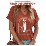 Earlymemb Womens Vintage Flowers V Neck Shirt Boho Floral Wildflowers Graphic Tee Casual Cottagecore Short Sleeve T Shirt. Size XXL