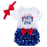 RONGTAI Baby Girl Fourth of July Outfit 12-24 Months Summer Newborn I