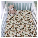 Vintage Cowboy Horse Rider Baby Crib Sheets for Boy Girl 52"x28" Retro Western Cowboy Fitted Crib Mattress Cover Dessert Wild West Soft Baby Bed Sheets for Standard Crib and Toddler Mattress Pads