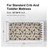 Vintage Cowboy Horse Rider Baby Crib Sheets for Boy Girl 52"x28" Retro Western Cowboy Fitted Crib Mattress Cover Dessert Wild West Soft Baby Bed Sheets for Standard Crib and Toddler Mattress Pads