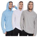 Pack of 3 UPF 50+ Fishing Shirts for Men Long Sleeve UV Sun Protection Hoodie with Mask/Non-Mask Outdoor Hiking Shirts. XL