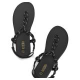 Rihero Rope Thong Sandals for Women Ankle Strap Slip On Comfortable Beach Flat Sandals. Size 8.5