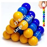 Science Kit Toys 27 PCS Colorful Magnets Building Blocks, Large Hematite Magnetic Stones, Stress Relief Autism, Home Office Kids Adults Intelligence Development Educational Birthday Party 27-7