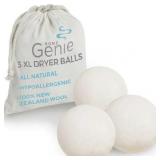 Dryer Balls, Wool Ball Reusable for Over 400 Loads, 3 Pack, Natural Fabric Softener by Home Genie