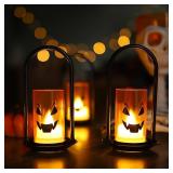3PCS Halloween Tealight Candles, New Portable Battery Operated LED Flameless Votive Candles Decorative Halloween Tealight Candles for Home Decor, Parties, and Trick-or-Treating, Orange
