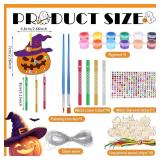 JellyArch 30 Pack Halloween Wind Chime Making Kit for Kids Make Your Own Wind Chime Ghost Spider Wooden Crafts Ornaments for Girls Boys DIY Activity Birthday Decoration