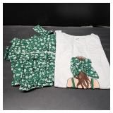 Toddler Girl Clothes 2 Piece Girls Outfits Set Print Bow Top and Belted Ditsy Floral Shorts for Spring Summer. Picture is for reference only.This item is green. SIZE 7-8Y