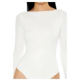 Forever 21 Womens Seamless Open-Back Thong Bodysuit. Medium