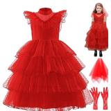 Girls Halloween Costumes Ghost Red Bride Dress Up Cosplay Costume Pageant Dress Party Cosplay Size 160