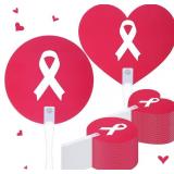 100 Pcs Breast Cancer Awareness Hand Fans Accessories Gifts Set Pink Ribbon Plastic Handheld Fans Bulk with Handle for Women Breast Cancer Charity Event Survivor Campaign Party Supplies