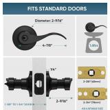 TICONN Traditional Wave Style Reversible Door Lever, Door Handle for Interior Doors and Closet (Matte Black, Keyed Entry - Keyed Alike, 1-Pack)