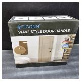 TICONN Traditional Wave Style Reversible Door Lever, Door Handle for Interior Doors and Closet (Matte Black, Keyed Entry - Keyed Alike, 1-Pack)