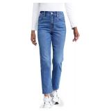 OFLUCK Straight Leg Mom Jeans for Women High Waisted Trendy Ankle Jeans Boyfriend Denim Tapered Leg Pants. Size 4