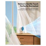 Aecooly Touch Control Desk Chic 01 Lite Fan, 100 Speeds Quiet Digital Display Small Table Fan, 4000mAh Battery Powered Desktop Fan for Bedroom, Bedside, Office, Travel -Beige