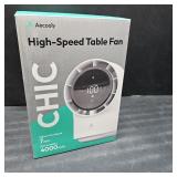 Aecooly Touch Control Desk Chic 01 Lite Fan, 100 Speeds Quiet Digital Display Small Table Fan, 4000mAh Battery Powered Desktop Fan for Bedroom, Bedside, Office, Travel -Beige