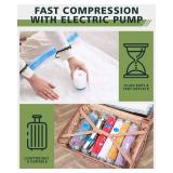 Vacuum Storage Bags (6 Jumbo Pack) Space Saver Bags with 1 Electric Air Pump Vacuum Seal Bags Compression Bags for Clothes Blanket Duvets Pillows Comforters Travel Moving