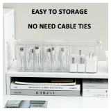 Yesesion 4 Pack Clear Cable Storage Box for Desk Drawer, Plastic Cord Organizer with Lid for Wire Ties, Electronics Accessories, Phone Charger, Art Crafts, Pencils, Marker Pen, Crayons Holder
