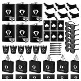 54 Pcs Groomsmen Gifts,Groomsmen Proposal Gifts Set of 6, 6 Gift Boxes 6 Sunglasses 6 Beard Styling Comb 6 Bottle Opener 6 Flask 6 Funnel 6 Wine Cup 6 Tie Clips 6 Gift Bags (6)