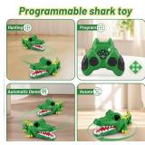 2.4G Remote Control Crocodile for Kids,RC Big Eyes Crocodile Toy Interactive Dancing Programming Electronic Chomping Action  Programmable with Sound for Boys and Girls Age 6, 7, 8, 9, 10 Gifts