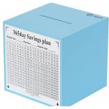 Wooden Piggy Bank for Adults/Children, 365-day Money Saving Bank. Unbreakable Money Saving Box. Must be Broken to Open (Blue (Color), 5.9inches)