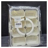 Patent Design Ribbed Snackle Box Container Snack Container Divided Serving Tray with Lid and Handle, 8 Divider Portable Snacklebox for Travel Beach for Charcuterie Veggie Fruit Candy,1 Pack